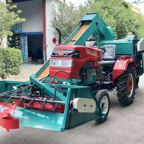 Tractor with corn thresher