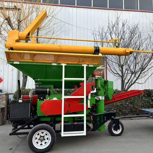 Two-axle forklift loading corn thresher